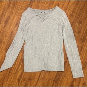 Art Class Girls Light Heather Gray Henley Knit V-Neck Long Sleeve Lightweight XL